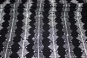 Black, 100% Cotton Indian Hand Block Printed Dress Material Craft Fabric - Picture 1 of 2
