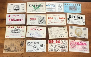 Lote de 31 Tarjetas De Colección CB Base Radio Ham Amateur QSL QSO Tarjetas Artísticas Postales - Imagen 1 de 13