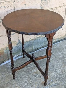 Antique Vintage Old Victorian Mahogany Wood Wooden Foyer End Accent Side Table - Picture 1 of 7