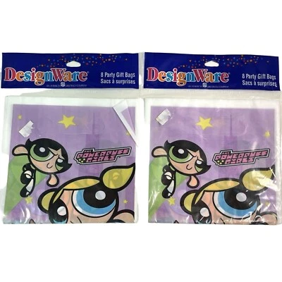 Power Puff Girls Birthday Party Supplies Loot Goodie Bags Lot Vintage Y2K 2000 - Image 1 of 4