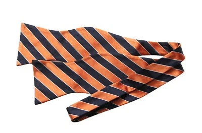 Pajarita a rayas DANIEL CREMIEUX Repp seda naranja azul marino para hombre sistema operativo ajustable Foto 1 de 2