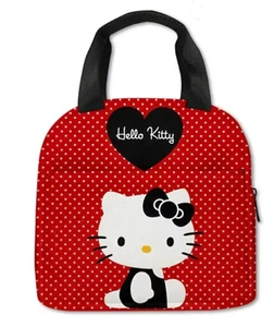 Adorable Hello Kitty Polka Dot Lunch Bag Insulated Tote for Adults Work, Travel - Picture 1 of 3