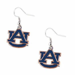 Auburn Tigers NCAA Logo Silver Dangler Earrings Hypo-Allergenic - Picture 1 of 1