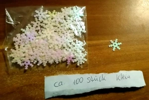 100 Pailletten Schneeflocke ca. 13 mm weiß ** Streudeko Deko Weihnachten basteln - Bild 1 von 1