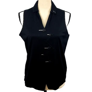 Vintage 80s 90s Jamie Sadock Sleeveless Shirt Womens Small Asymmetrical - Picture 1 of 15