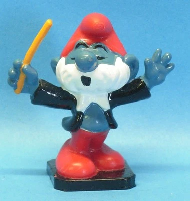20092 PAPA DIRIGENT Schlumpf : Nr. 2 Material dunkles rot Schleich HK - Bild 1 von 2