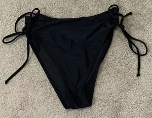 Relleciga Bikini Bottom Women’s Large Black High Waisted Side Tie Bottoms NWT - Picture 1 of 13
