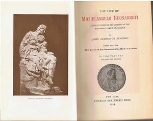DAS LEBEN VON MICHELANGELO BONARROTI VOL 2-JOHN SYMONDS (1925) SCRIBNER-VINTAGE & SELTEN - Bild 1 von 6