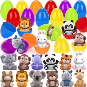 24 Pcs Prefilled Easter Eggs with Toys for Easter Eggs Hunt, Plastic Eggs with F - Picture 1 of 12