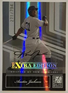 Austin Jackson signed baseball card 2007 Donruss Elite Extra Refractor #141 - Picture 1 of 1