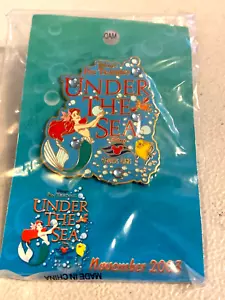 DISNEY DCL PIN TRADING UNDER THE SEA LOGO PIN ARIEL & FLOUNDER PIN BADGE LE 750 - Picture 1 of 3