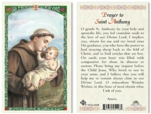 PREGHIERA SANT'ANTONIO. CARTOLINA SACRA LAMINATA 5 PER ORDINE. - Foto 1 di 1