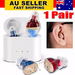 1 Pair Rechargeable Digital Hearing Aids In-Ear Invisible Sound Voice Amplifier - Picture 1 of 17