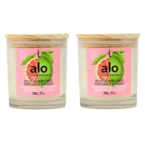 Fruits & Passion Alo Grapefruit Guava Plant Based Wax Candle 7.7 Oz - 2 Pack - Picture 1 of 6