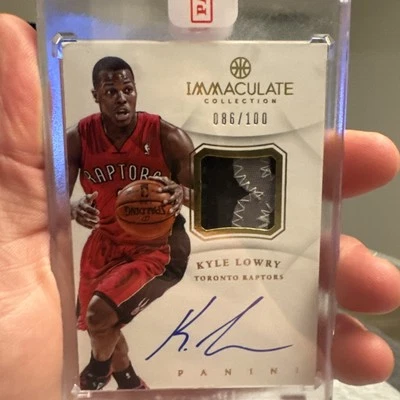 2012-13 Panini Immaculate Collection KYLE LOWRY On Card Auto/3-Color Patch /100 - Image 1 of 2