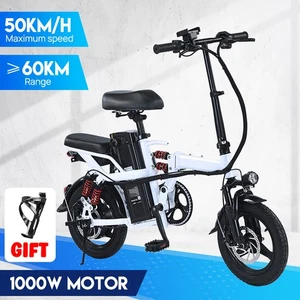 Electric Bike Foldable 1000W 50KM/H 48V Portable Commuter E Bike For Adults - Picture 1 of 24