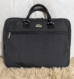 Burberry Dark Gray Nylon Briefcase with Leather Handle - Used, 15.7 x 11.8 x 2 i - Picture 1 of 17