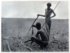 Shilluk Warriors Resting, South Sudan 1930 photogravure African Tribe print - Picture 1 of 3