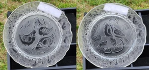 (2) Imperial Glass 12 Days of Christmas Frosted Collector's Plate 3nd Day 1972 - Picture 1 of 1