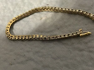 4 Ct 14k Yellow Gold Round Cut Natural Diamond Link Tennis Bracelet 7.5 Length - Picture 1 of 16