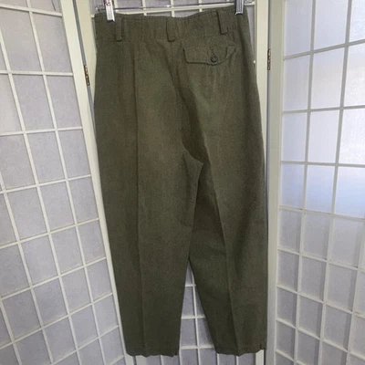 Pantalón vintage Esprit años 90 mamá tiro alto Y2K plisado mezcla de lino oliva talla 7/8 Foto 1 de 4