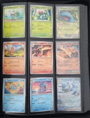 Pokemon 151 - Conjunto completo 165/165 - Todas as 12 cartas EX & HOLO - QUASE PERFEITO/PERFEITO! Com fichário - Imagem 1 de 4