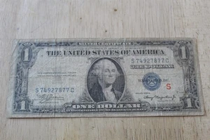 US SILVER CERTIFICATE 1935 A EXPERIMENTAL "S" FR1610 SERIEL # W/ 4 - 7'S NEAT - Picture 1 of 2
