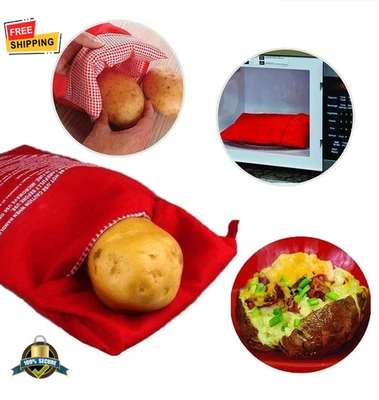 Reusable Microwave Potato Bag Quick Baked Potato Cooker Pouch 4 Minutes - Image 1 of 4