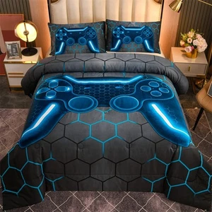 Game Console Comforter Set for Boys Girls 3D Gaming Geometric Lightweight Mic... - Picture 1 of 8