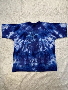 90s Churinga Bottlenose Dolphins T-Shirt Tie Dye Blue Australia Vintage XL - Bild 1 von 6