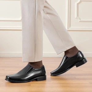 Men's Slip on Dress Oxfords Loafers Formal Shoes Business Wedding Shoes Black - Picture 1 of 22