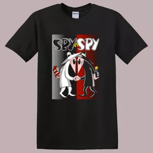Spy vs Spy Cartoon Men's Black T-Shirt Size S-5XL - Picture 1 of 1