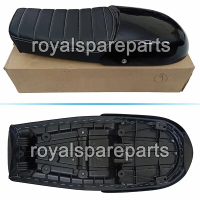 Adapté Pour Royal Enfield Gt & Intercepteur 650 D27 Cuir Double Siège & Noir Col - Photo 1/4