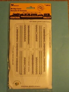 N SCALE 150' TRUSS BRIDGE LACE DETAILS & GUSSETS KIT / CNTRL VALLEY #1813 - Bild 1 von 2