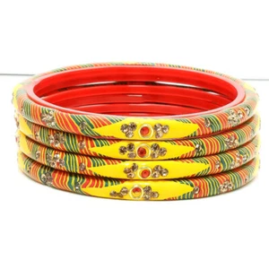 Conjunto de brazaletes de encaje Suprimo indios hechos a mano de moda tradicional para mujeres y niñas - Imagen 1 de 6