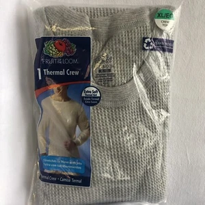 Neu im Karton Fruit of the Loom Herren grau Langarm Thermo Crew Unterhemd XL - Bild 1 von 2