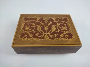 VTG 5.5" Reuge Italian Inlaid Wooden Music Box Isola di Capri Swiss Mvmnt READ - Picture 1 of 9