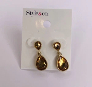 Style & Co Orange Dangle Earrings New - Picture 1 of 3