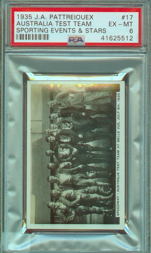 1935 J.A.Pattreiouex Australia Test Team Sporting Events & Stars#17 PSA EX-MT 6  - Image 1 of 3