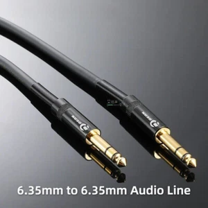 1pcs TRS 6.35 to 6.35 mm 3 Pole Balanced Audio Connecting Microphone Cable Male - Picture 1 of 7