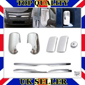 CHROME MIRROR COVER + 2 DOOR HANDLE + GRILL FOR FORD TRANSIT MK7 (2006-2013) - Picture 1 of 12
