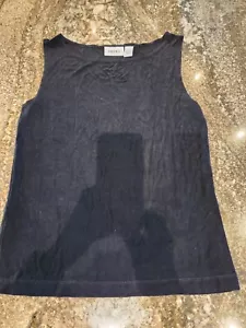 Chicos Black Stretch Sleeveless Knit Tank Top Slinky Smooth Shell Size med - Picture 1 of 4