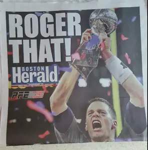 Tom Brady Patriots Boston Herald Paper 2-6-2017 Win Super Bowl 51 Roger That - Picture 1 of 6
