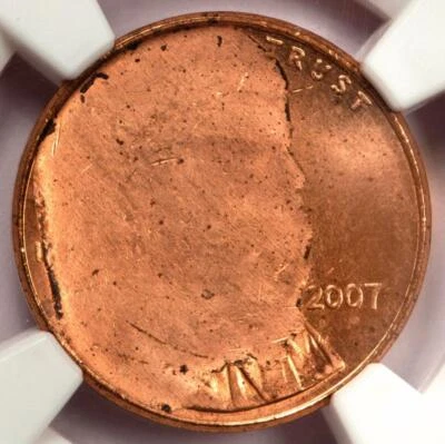2007 NGC Major Obverse Struck Thru Lincoln Mint Error Rare Date Missing Portrait - Image 1 of 4