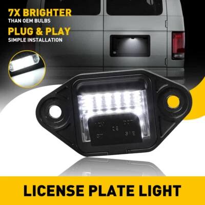 For 92-18 Ford E150 E250 E350 E450 Econoline Van LED License Plate Light Bulb EA - Image 1 of 4