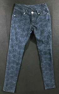 Womens Skinny Pants Textured Floral Print Stretchy Jeggings Only You Size 1/2 - Picture 1 of 11