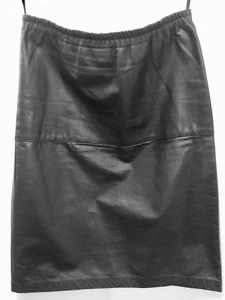 Gonna in pelle foderata nera, vita media elastica Bonnie Boer Designer - Foto 1 di 7