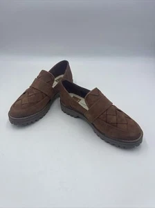 Mocassino Dolce Vita Aubree tessuto donna 7,5 marrone scuro pelle nabuk suola a strappo NUOVO - Foto 1 di 6