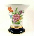 Royal Dux Porcelain 5 5/8" Vase Floral Sprays Blue & Gold Signed