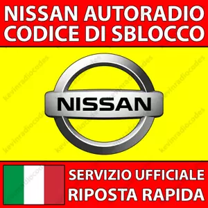 ✅NISSAN RADIO CODICE DI SBLOCCO JUKE MICRA NAVARA NOTE NV200 QASHQAI X-TRAIL✅ - Foto 1 di 5